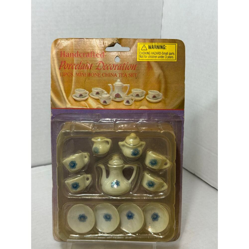 Handcrafter Porcelain Decoration 13 piece Mini Bone China Tea Set Unopened